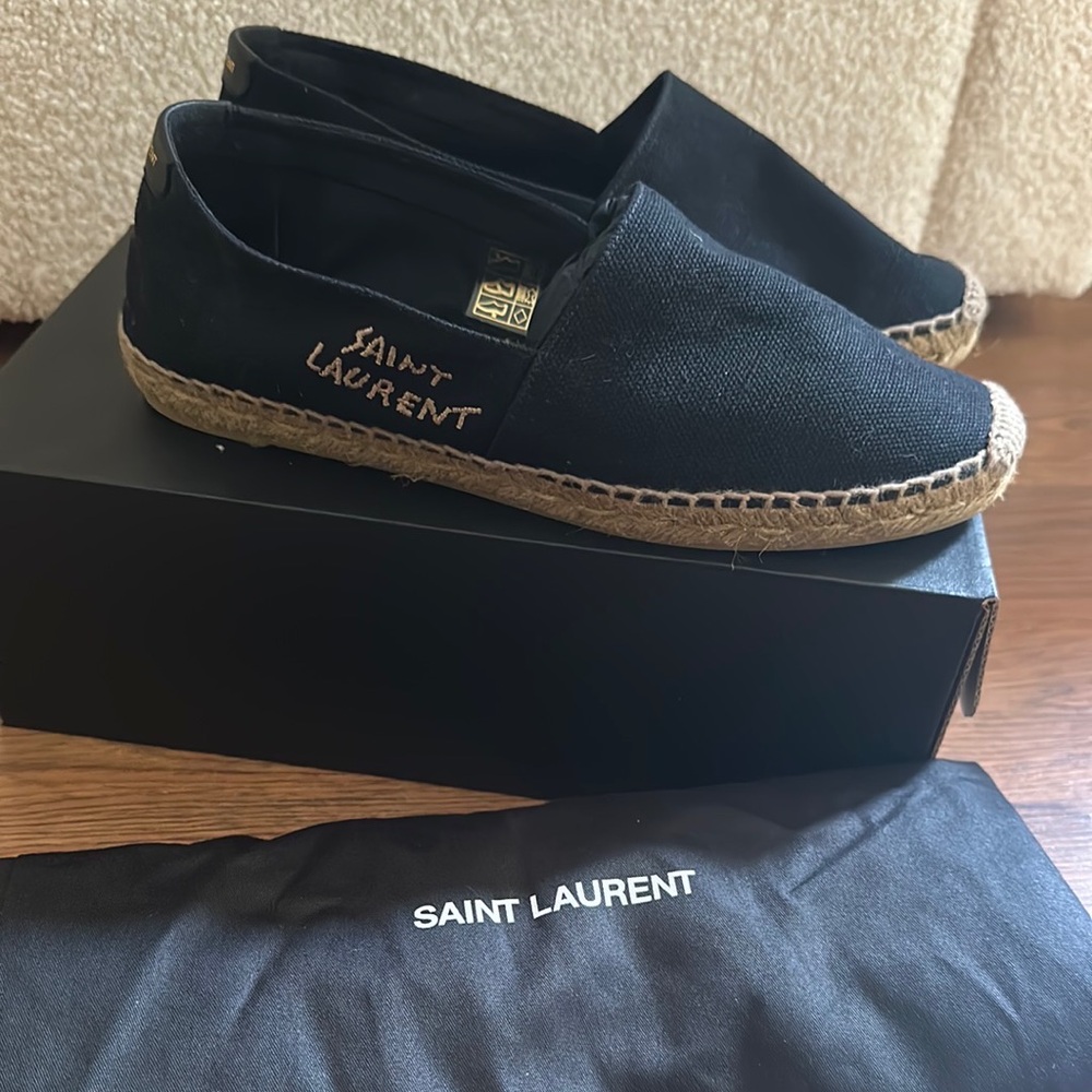 Yves Saint Laurent Black Canvas Espadrilles